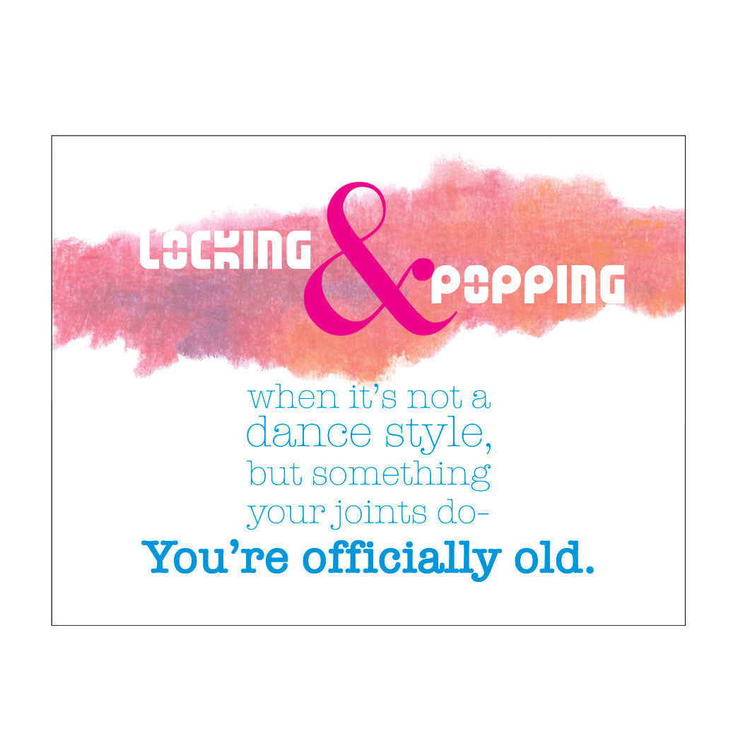 colourful card with big typefaces