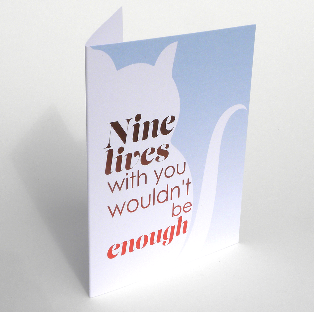 Pet sympathy card: Nine Lives