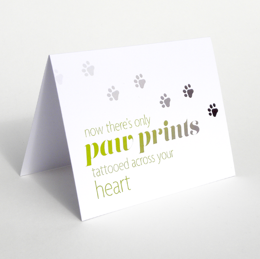 Pet sympathy card: Paw Prints