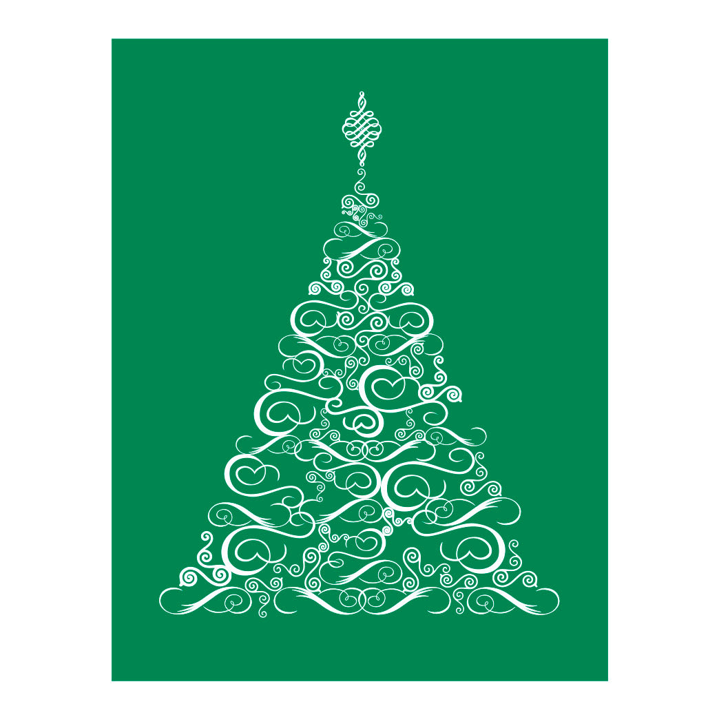Christmas card -green tree
