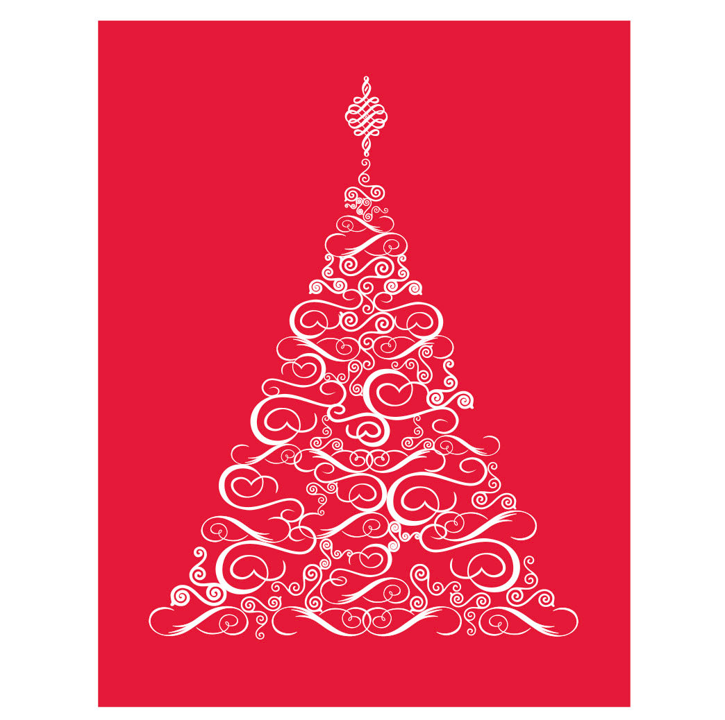 Christmas card -red tree