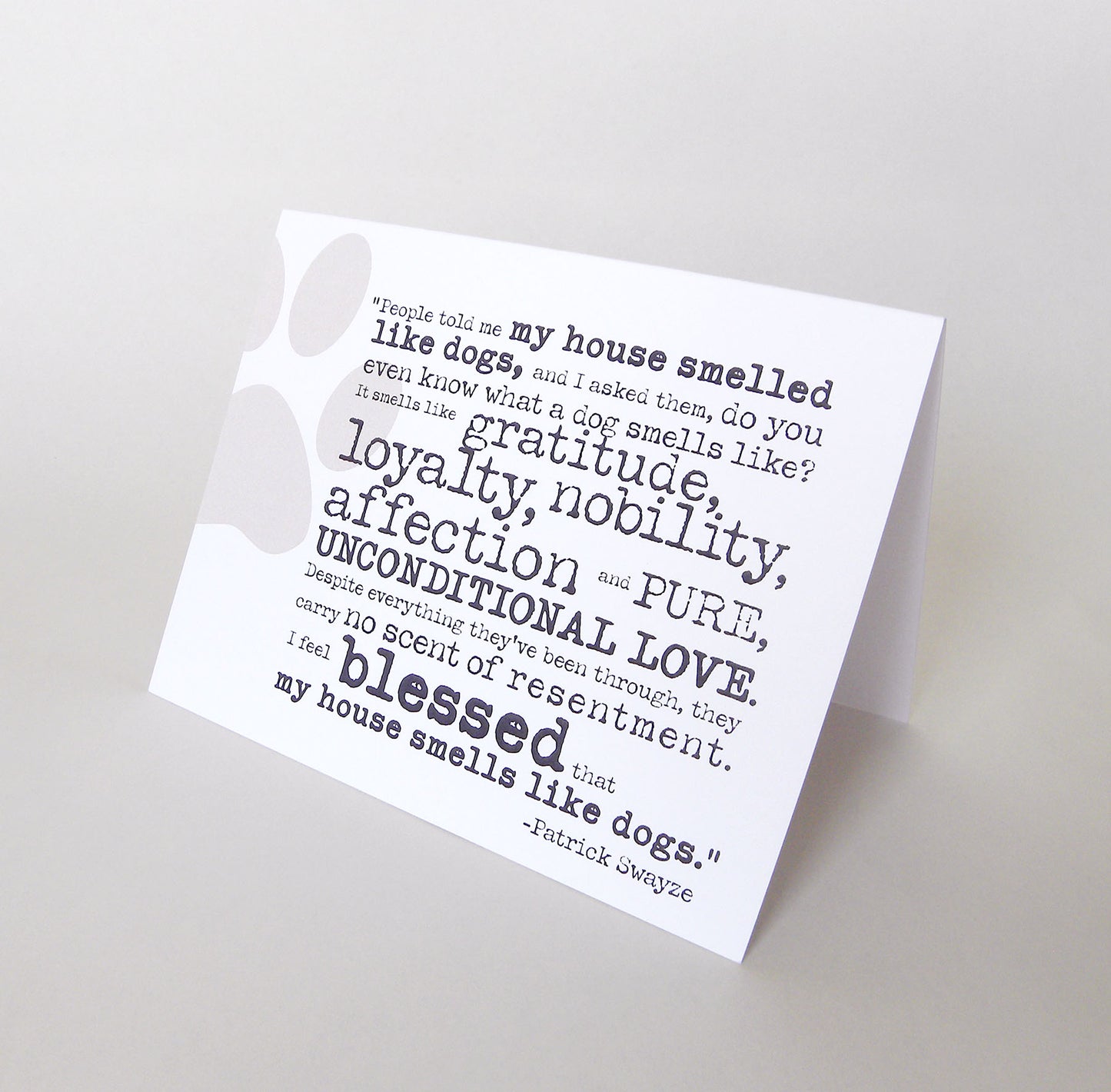 Pet sympathy card: Patrick Swayze quote