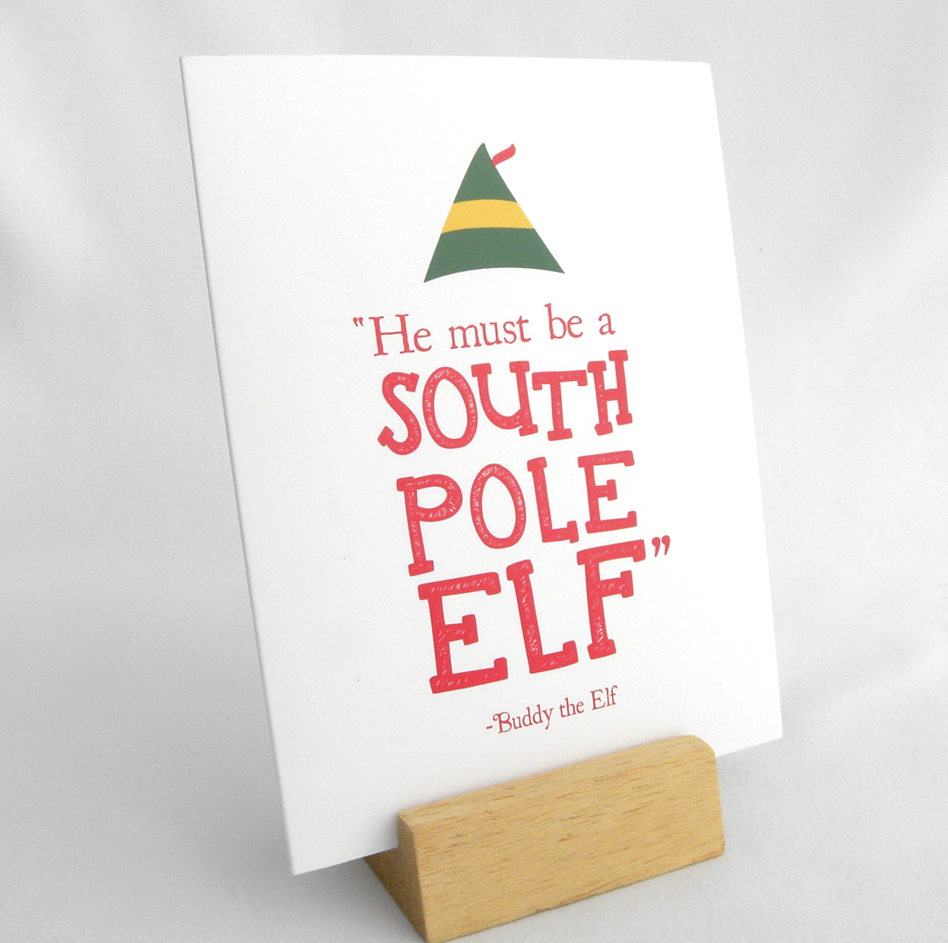 South Pole Elf Christmas card