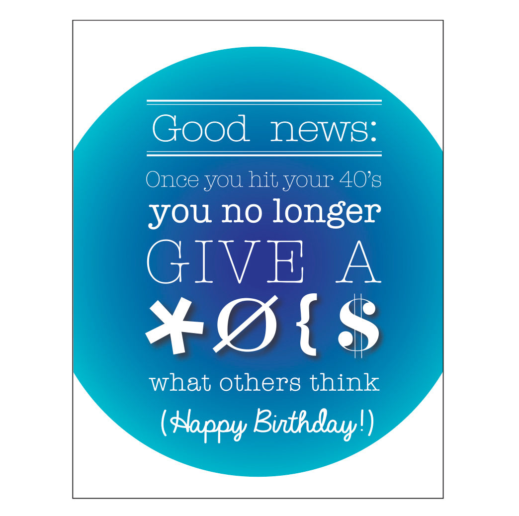 birthday card blue circle with white type