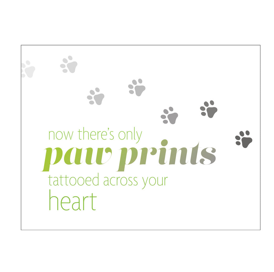 grey pawprints with coloured type