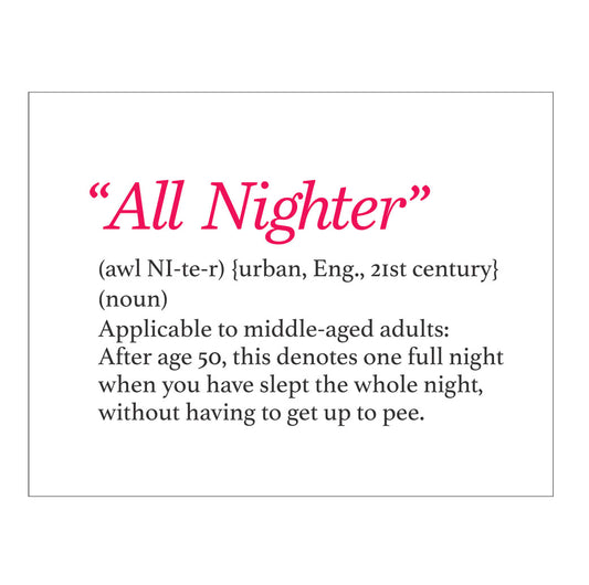 "All Nighter" Birthday card