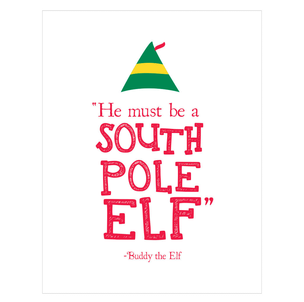 South Pole Elf Christmas card