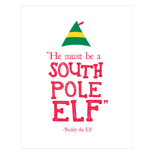 South Pole Elf Christmas card