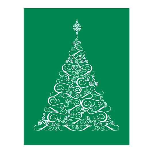 Christmas card -green tree