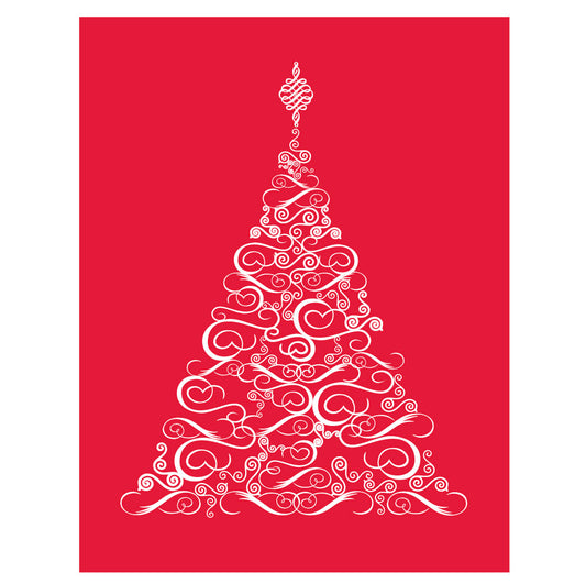 Christmas card -red tree
