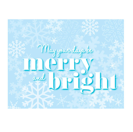 Christmas card "merry & bright"