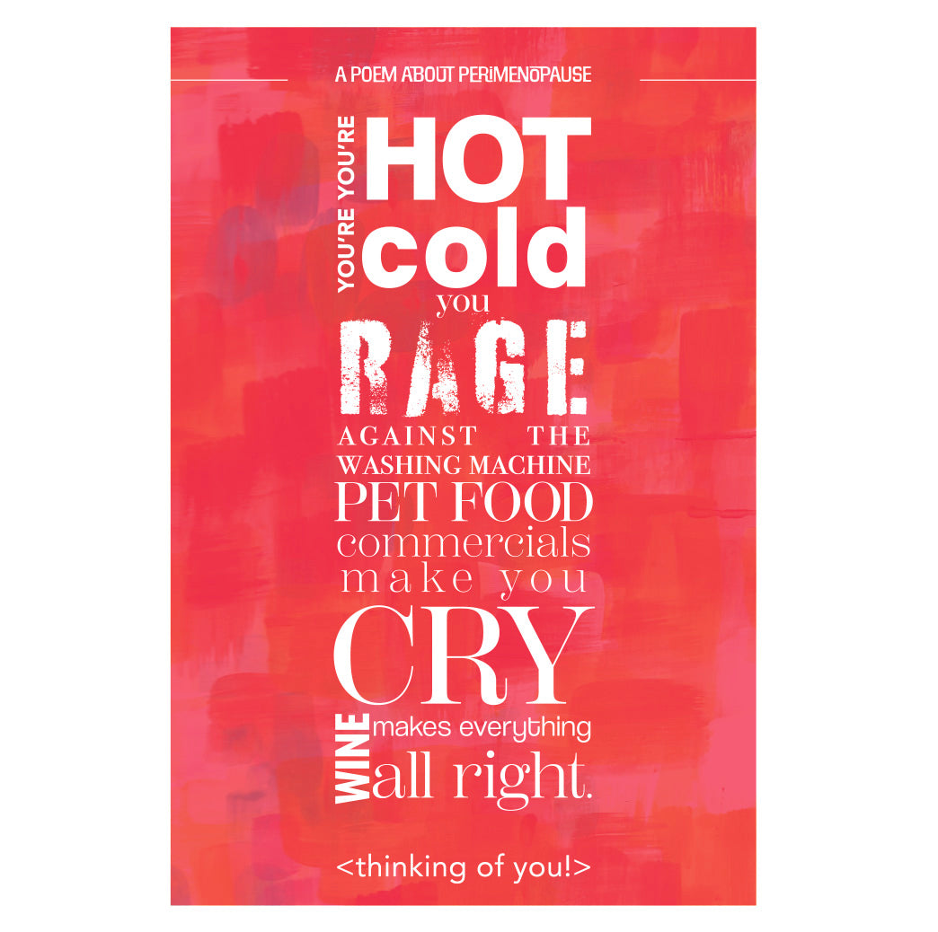 colourful red background with white type in a column